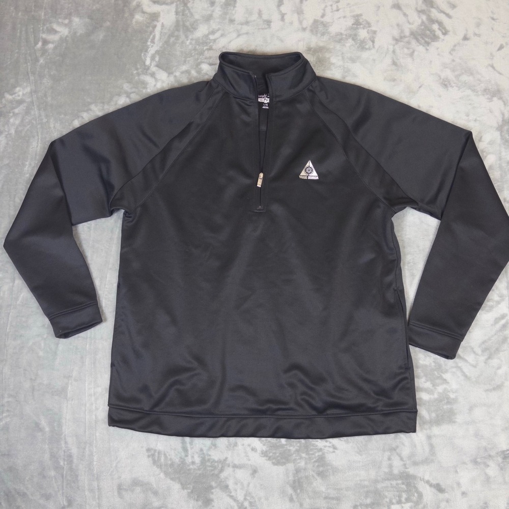 Straight Down 1/4 Zip Pullover Mens L Black Tahoe Donner Golf Performance Top